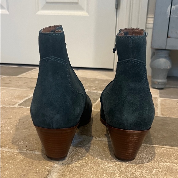 Madewell “The Western” Suede Ankle Boots in Midnight Spruce - Picture 7 of 8